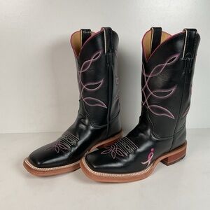Justin Breast Cancer Awareness Cowgirl Boots | USA Made | Square Toe | 8 B